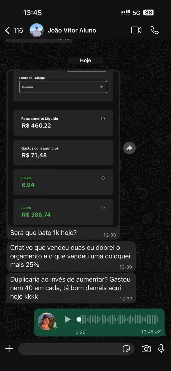 Print de resultado: João Vitor