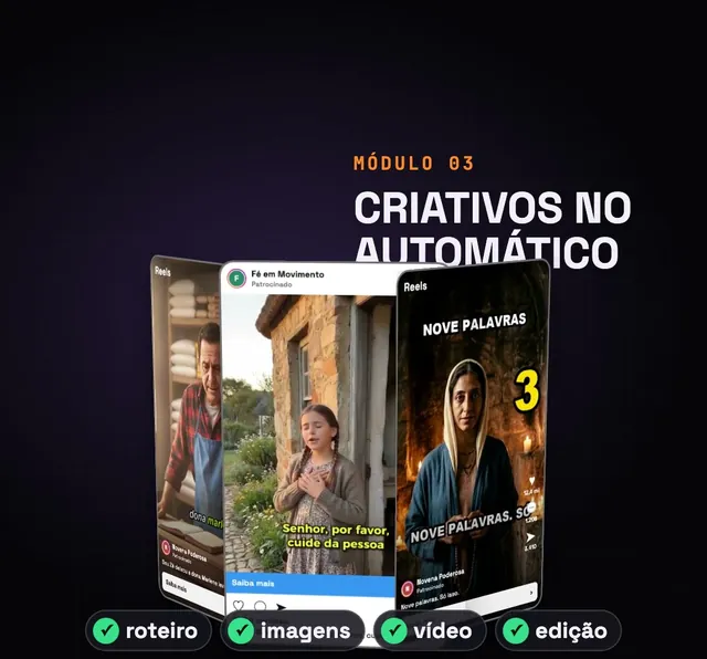 Criativos gerados no automático